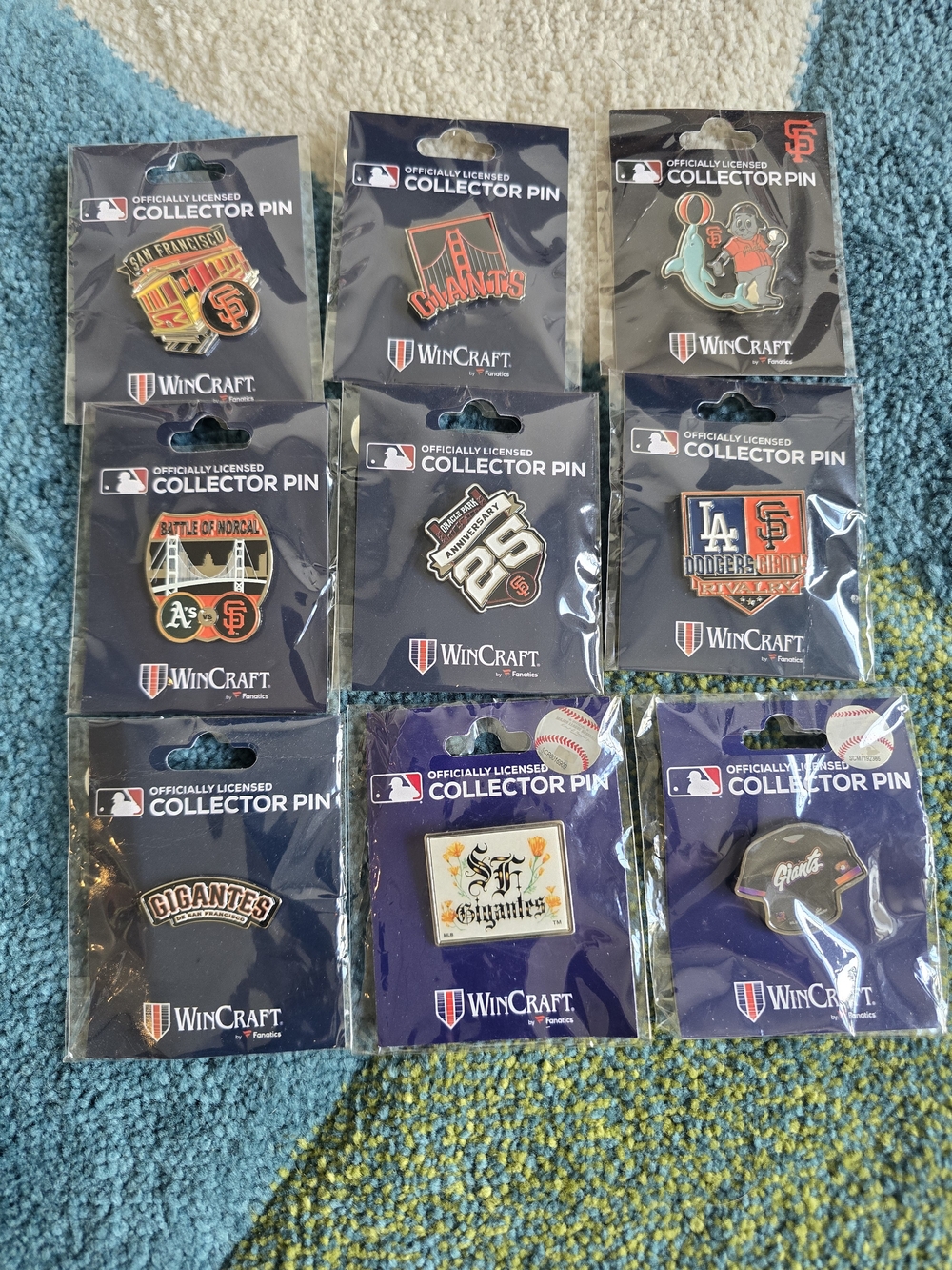 Lot Of 9 SF Giants Collectible Pins